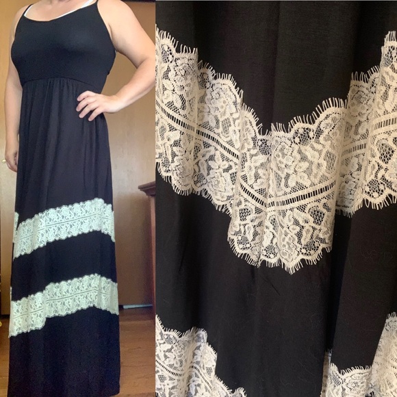 love, Fire Dresses & Skirts - ⚡️ Black with lace Maxi Dress